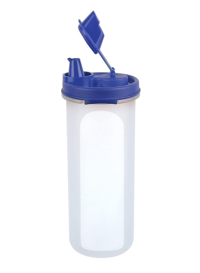 Cutting EDGE Air-Tight & Leak Proof Plastic Oil Pourer - for Vinegar, Sauces, Olive & Refined Oils, Easy Flow, BPA Free, Refrigerator Safe (Dark Blue) (Pack of 1, 585ML) - Image 5